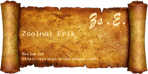 Zsolnai Erik névjegykártya